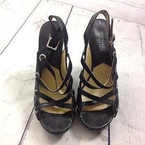 Michael Kors Women Block Heels Sandals Size 71/2